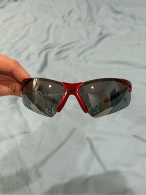 Sunbelt Red and Gray Men's Wraparound Sport Sunglasses